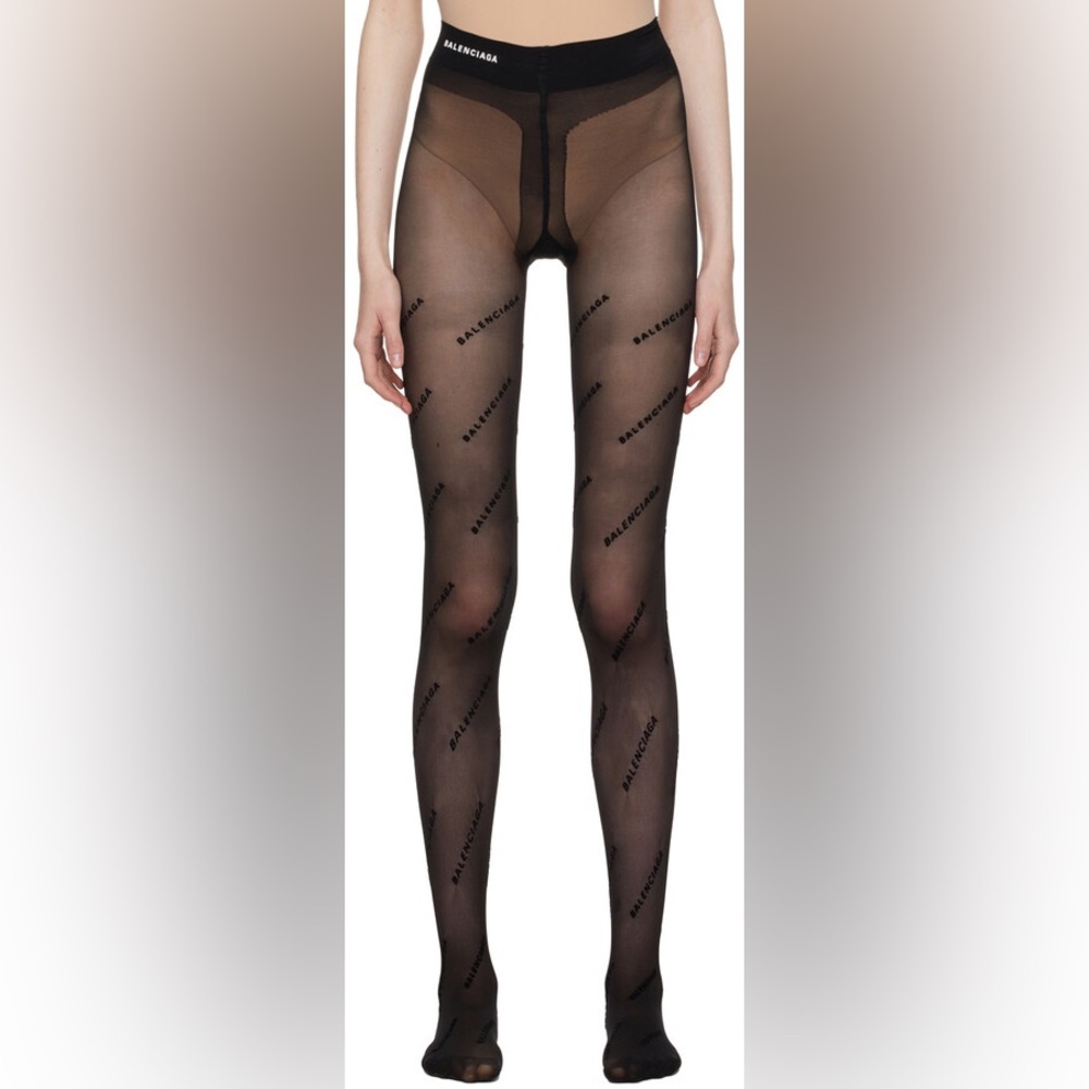 Balenciaga Black Logo  Tights